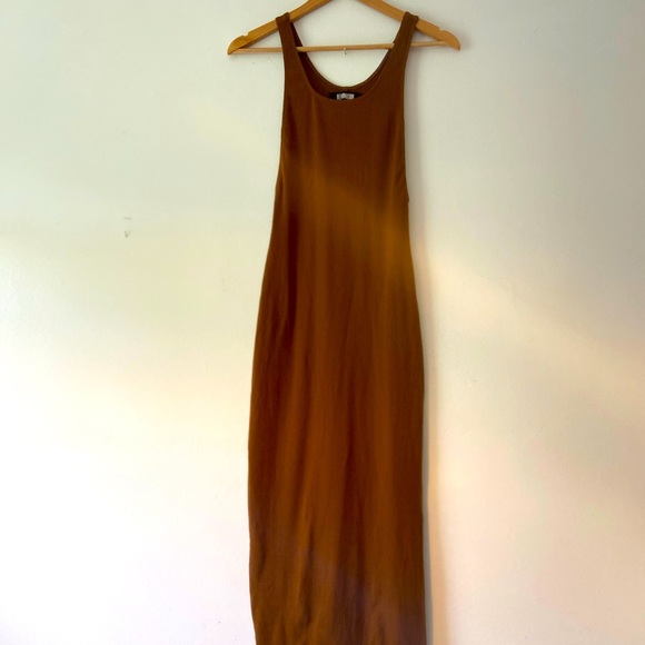 REFORMATION RIBBED MIDI TANK DRESS BROWN SIZE XXS - Picture 2 of 6